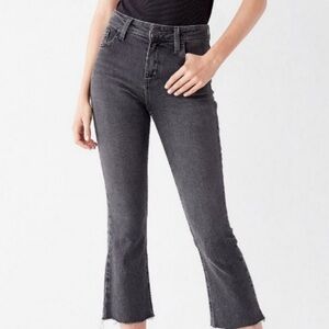 BDG Black Kick Flare High Rise Cropped Jeans
